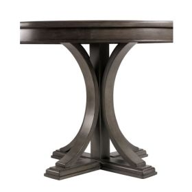 44  Round Dining Table, Solid Wood Finish Classic Design For Dining Room, Grey (Color: grey)