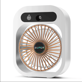 Air Conditioning Fan Desk Misting Fan Air Cooler Cooling USB Rechargeable Humidifier Portable Spray Fan With 3 Wind Speeds Mist Fan For Home (Color: White)
